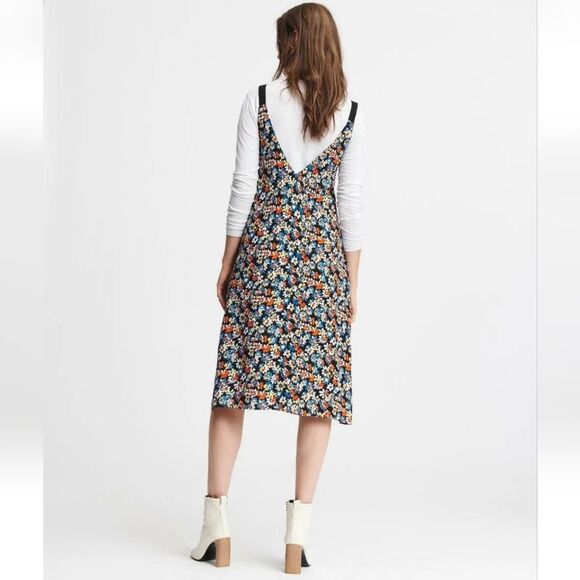 RAG & BONE Multicolored Floral Print Estell V-Neck Tank Slip Midi Dress Size S/P - Picture 12 of 13